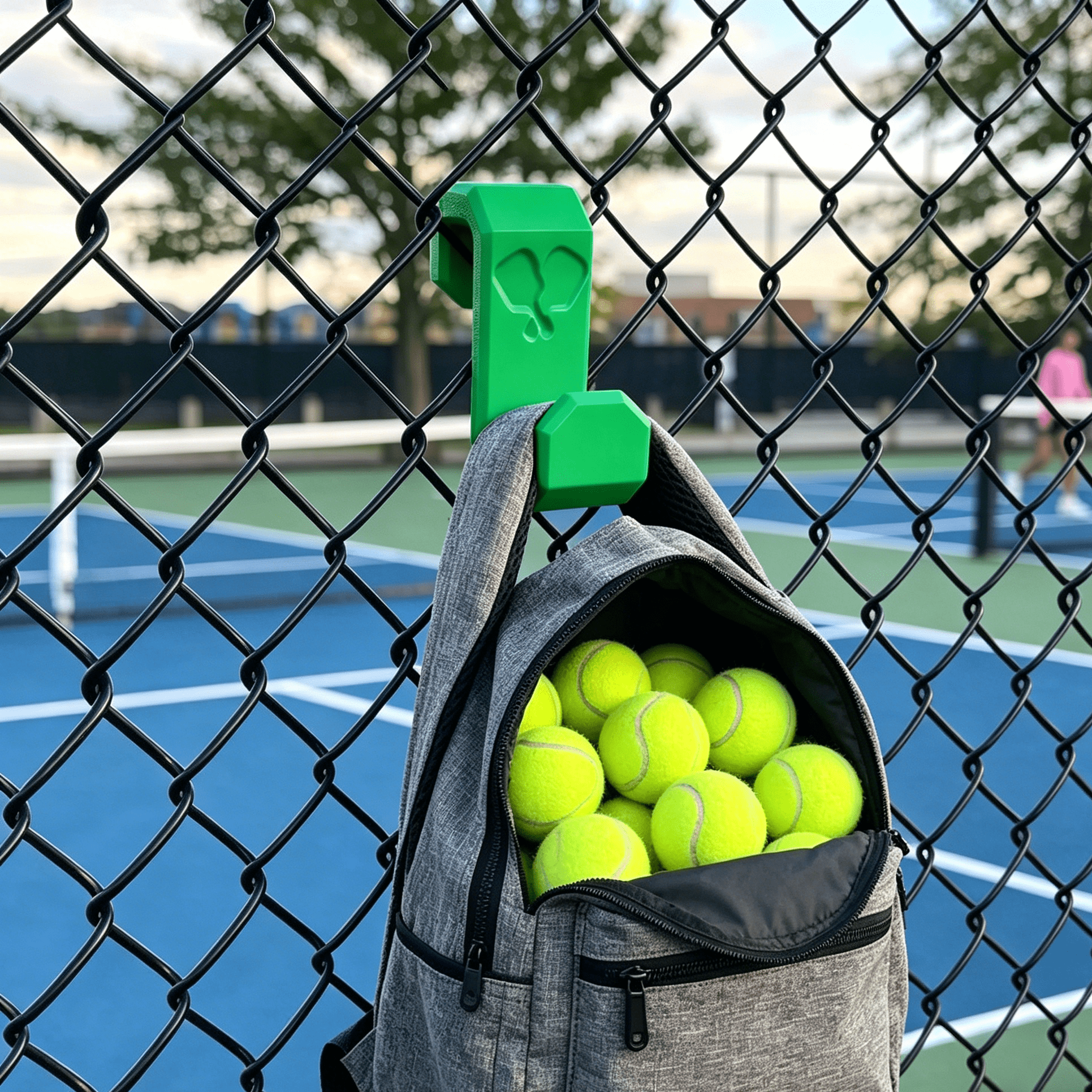 Sports Equipment Tennis - Multi-Functional No-Drill Backpack Hook, Green Tennis