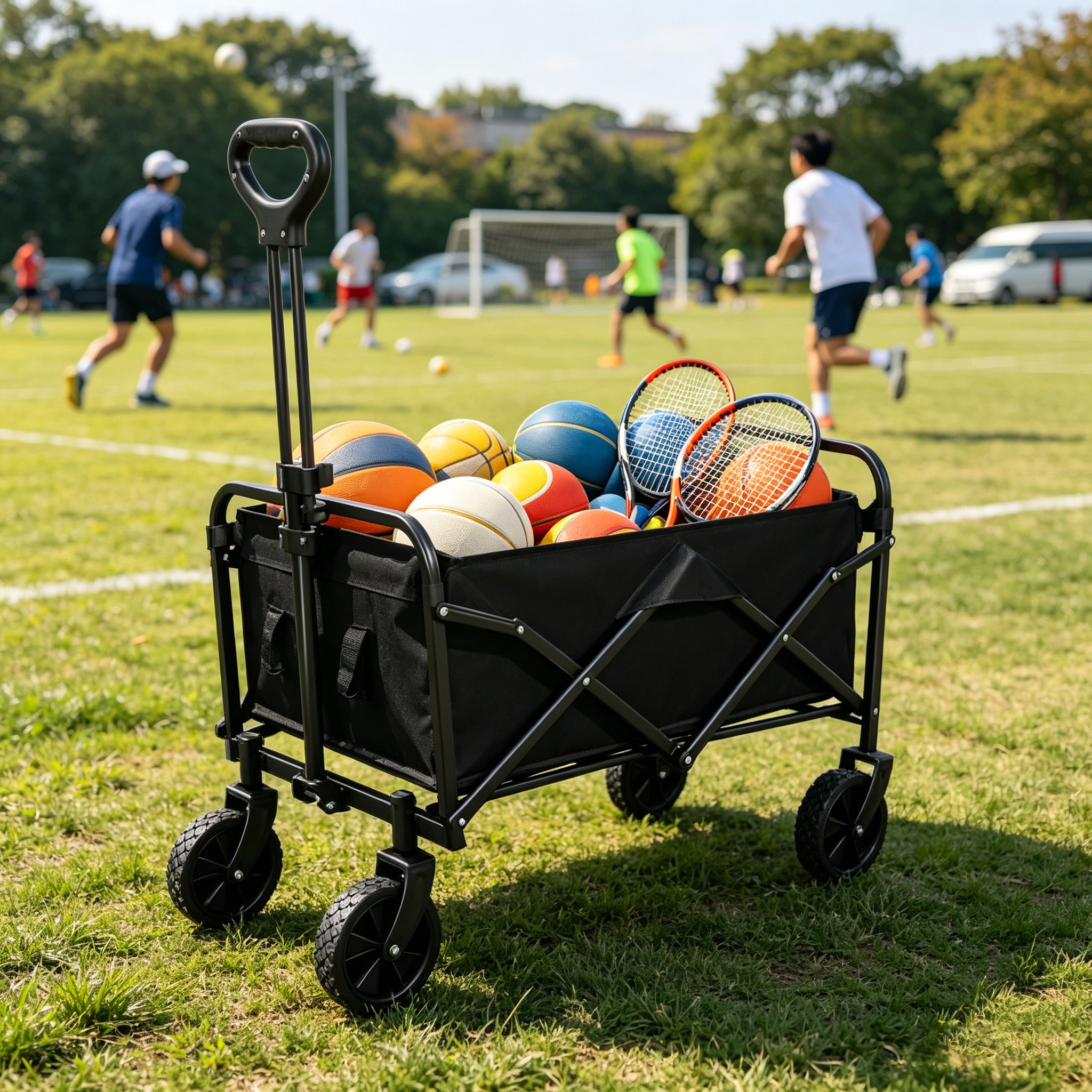 Sports Equipment Outdoor Storage - 5inch Tire Folding Camping Outdoor Handcart