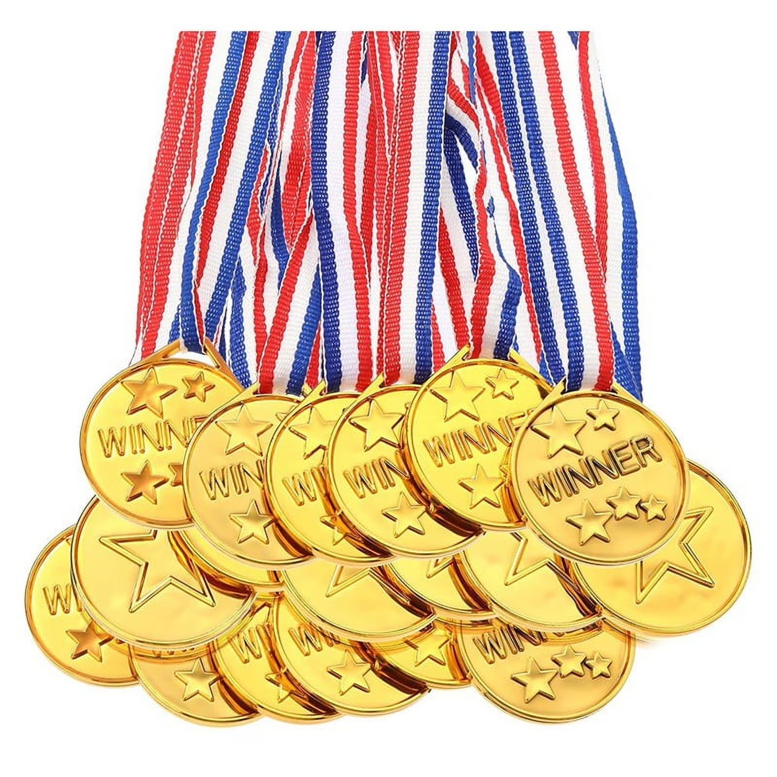 Sports Equipment For Kindergarten - 30Pcs Plastic Gold Winners Medals Trophy