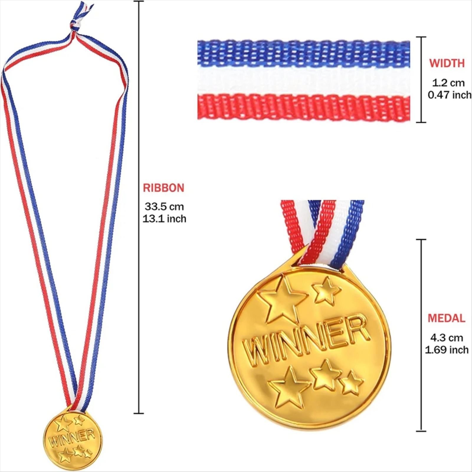 30Pcs Plastic Gold Winners Med - Sports Equipment For Kindergarten recensie en prijs