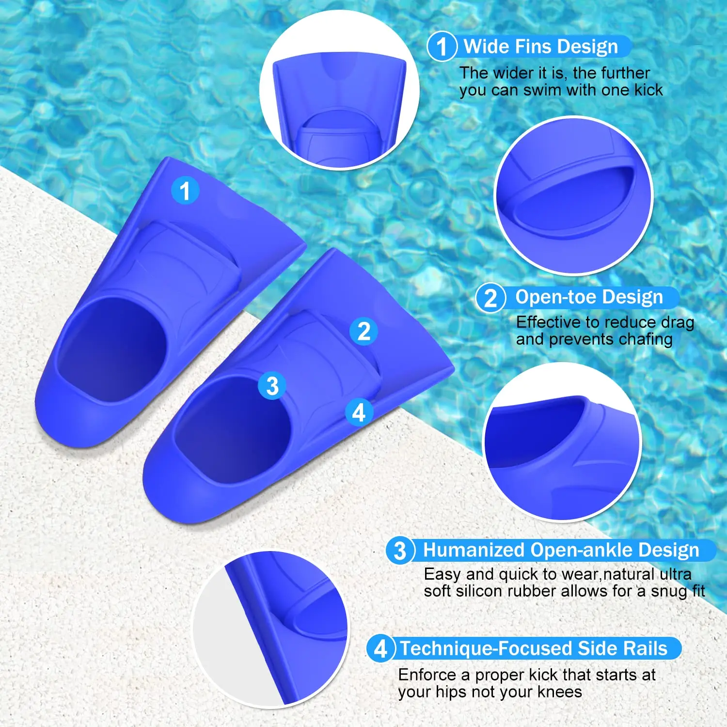 Swim Training Fins Silicone Pr - Swim Fin Short Blade recensie en prijs